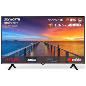 Skyworth 65" 4K UHD Smart Tv U Android 10.0 Smart Tv With Google Assistant, Google Play, Netflix, YouTube, Shahid , Chromecast Built-In Bluetooth & Wi-Fi, Black - 65SUC8300