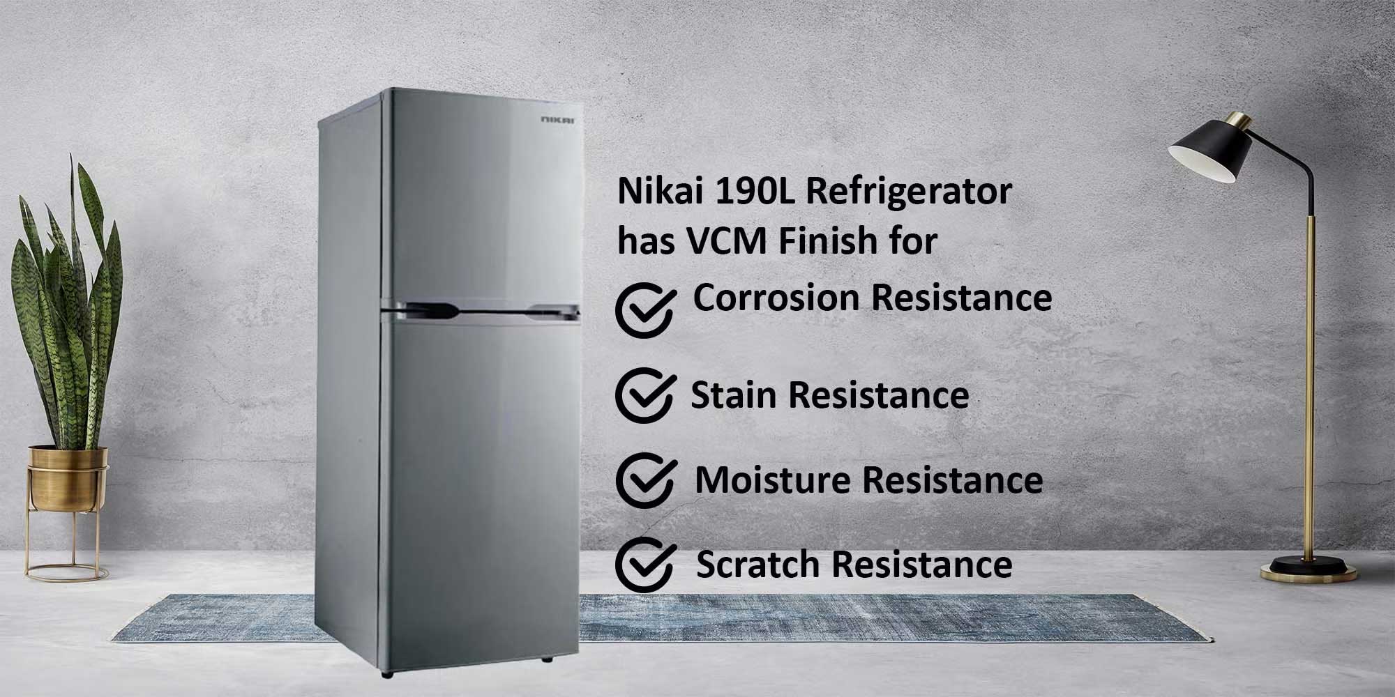 Nikai 190L Gross Capacity Double Doors Refrigerator (138L Net Capacity) Refrigerator - NRF190DN4S