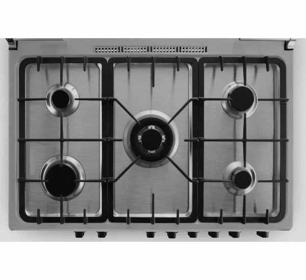 Toshiba 60X60, 4 Burner Gas Cooking Range Stailess Steel, Top and Front + Grey Silver Side - TBA-24BMG4G089