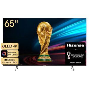 Hisense 65 Inch 4K HDR10+ And Quantum Dot ULED Smart TV With YouTube Netflix VIDAA TV VIDAA Voice, Black - 65U6HQ