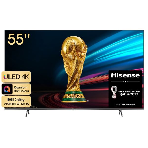 Hisense 55 Inch 4K HDR10+ And Quantum Dot ULED Smart TV With YouTube Netflix VIDAA TV VIDAA Voice, Black - 55U6HQ