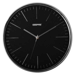 Geepas Wall Clock 3D Silver Black - GWC26012